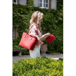 Lea leather bag color red
