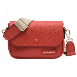 Lise red leather button bag...