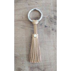 Leather key ring color amber